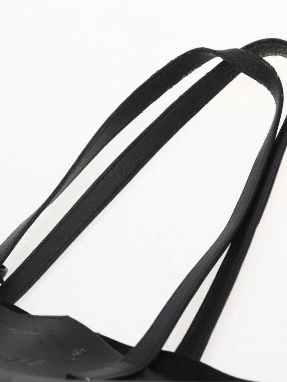 SAINT LAURENT Tote Bag Leather Black Auth hk3059 - Picture 9 of 16